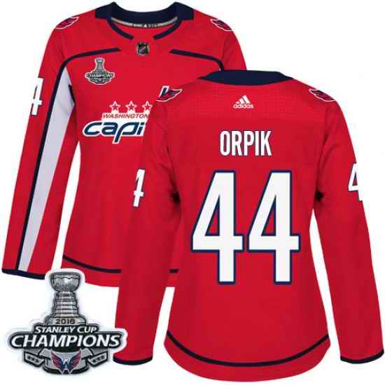 Adidas Capitals #44 Brooks Orpik Red Home Authentic Stanley Cup Final Champions Womens Stitched NHL Jersey